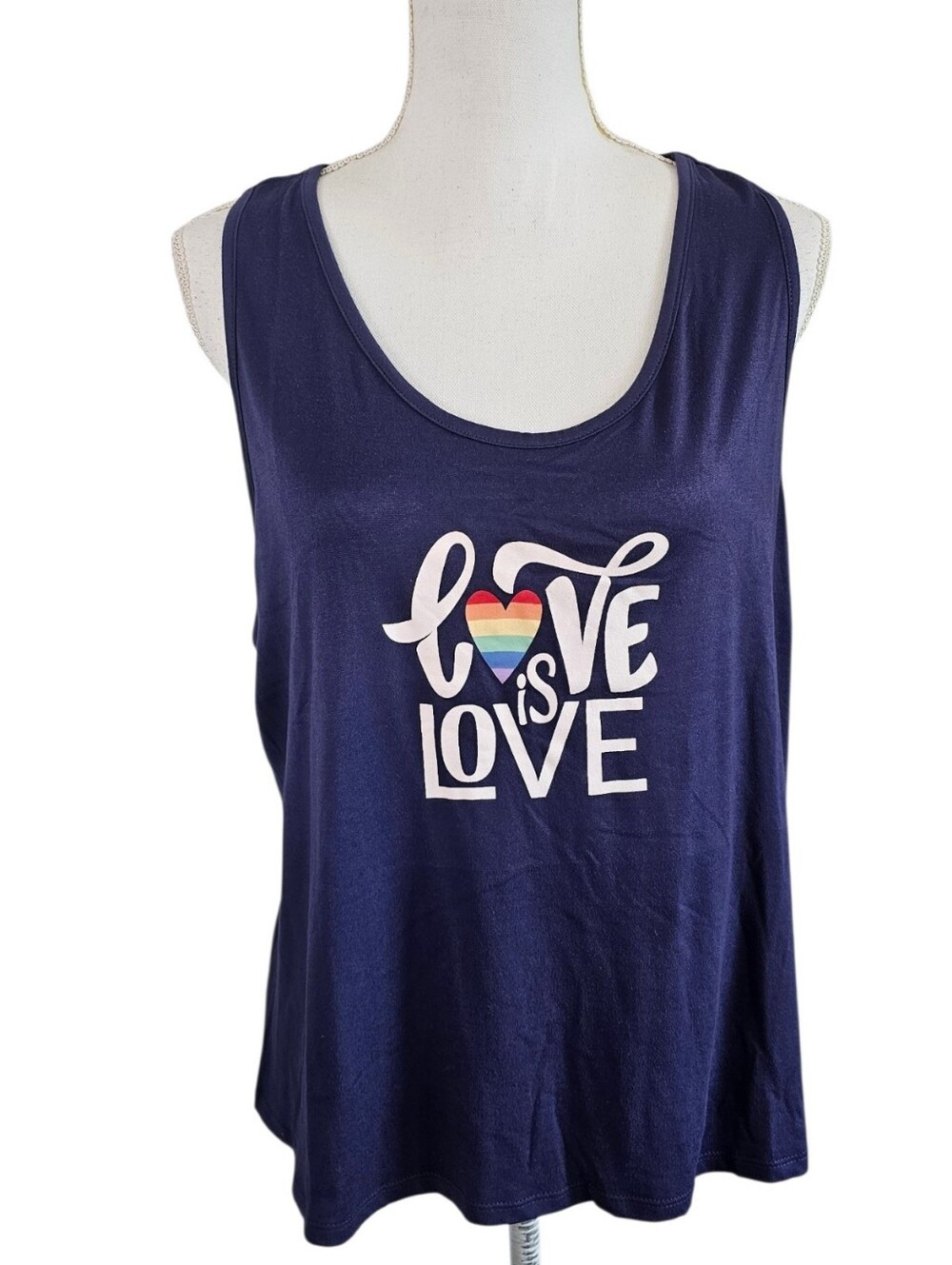 🎄PJ Couture Love Is Love Rainbow Heart Tank Top XL NWT Pajama Sleepwear